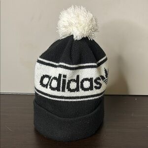Adidas Black and White Knit Hat